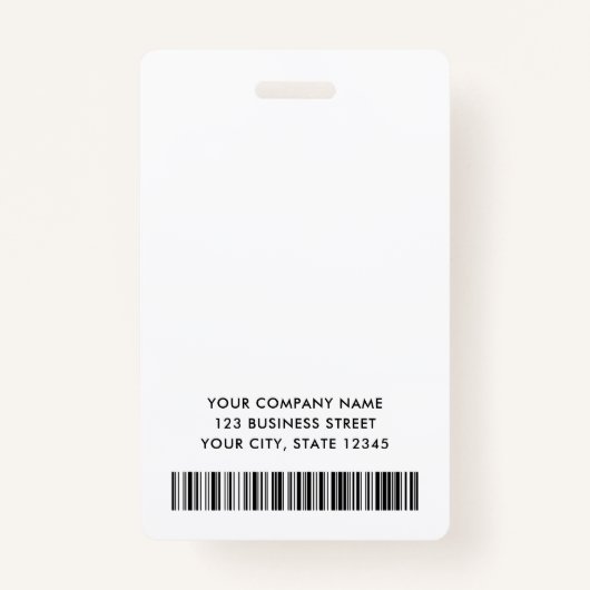 ロゴの写真を追加する青い白い従業員名のタイトルID バッジ (裏面)