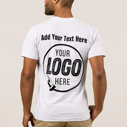 ロゴの写真イメージで置き換えパーソナライズされた Tシャツ (裏面)