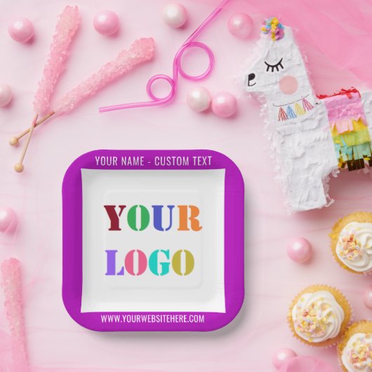 ロゴの写真文字と色パーティー紙プレート ペーパープレート (パーティー)