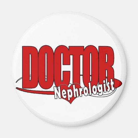 ロゴの医者Nephrologist マグネット (正面)