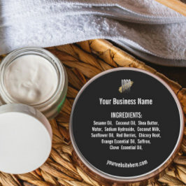 ロゴの原料リストをWebサイトの黒で追加 ラウンドシール