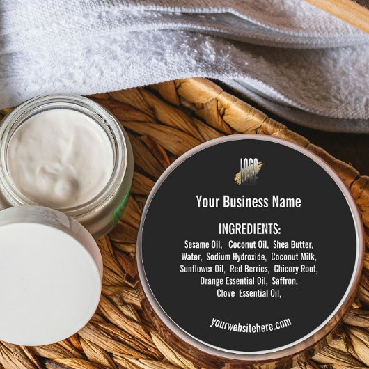 ロゴの原料リストをWebサイトの黒で追加 ラウンドシール