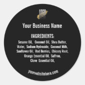 ロゴの原料リストをWebサイトの黒で追加 ラウンドシール (正面)