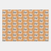 ロゴの周りにテキストを追加 - ビジネス用ロゴ ラッピングペーパーシート (正面)