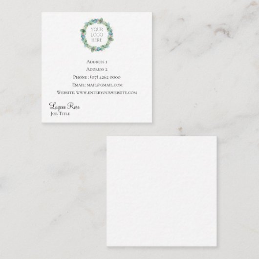 ロゴの四角い名刺を挿入 スクエア名刺 (正面/裏面)