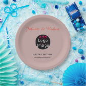 ロゴの埃結婚っぽいバラのHue Artの追加 ペーパープレート (パーティー)