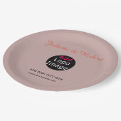 ロゴの埃結婚っぽいバラのHue Artの追加 ペーパープレート (アングル)