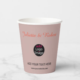 ロゴの埃結婚っぽいバラのHue Artの追加 紙コップ