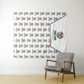 ロゴの大きい背景とパターンのプロモーション背景 タペストリー (インサイチュ(横))