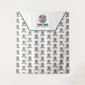 ロゴの大きい背景とパターンのプロモーション背景 タペストリー (正面)