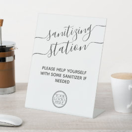 ロゴの安全性ミニマルを備えたモダン衛生所 台座サイン