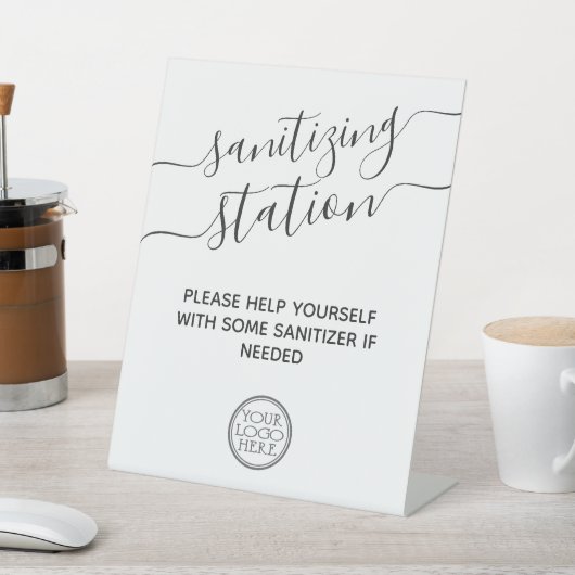 ロゴの安全性ミニマルを備えたモダン衛生所 台座サイン (インサイチュ)
