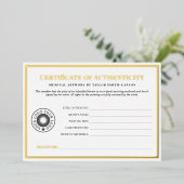 ロゴの完全性の証明書を消去する 箔招待状 (立ち正面)