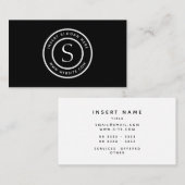 ロゴの専門の明白でシンプルでモダンな黒 名刺 (正面/裏面)