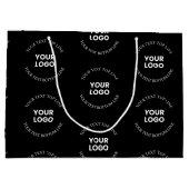 ロゴの差し替えとテキストパターンの編集が簡単 ラージペーパーバッグ (裏面)