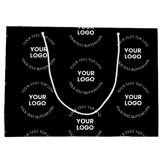 ロゴの差し替えとテキストパターンの編集が簡単 ラージペーパーバッグ (裏面)