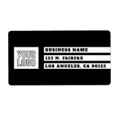 ロゴの幾何学的なストライプ |黒と白 ラベル (正面)