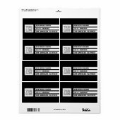 ロゴの幾何学的なストライプ |黒と白 ラベル (フルシート)