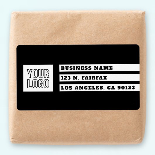 ロゴの幾何学的なストライプ |黒と白 ラベル