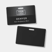 ロゴの従業員名のタイトルを黒い灰色のグラデーションで追加 バッジ (正面&裏面)