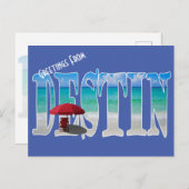 ロゴの案内応答ビーチタイポグラフィ ポストカード (正面/裏面)