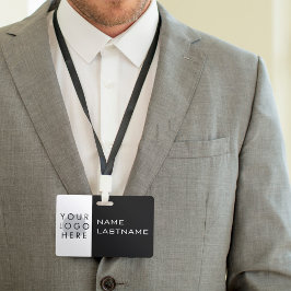 ロゴの横のシンプル白黒名モダンの追加 バッジ