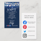 ロゴの洗浄指示カードを青色で気に追加します 名刺 (正面/裏面)