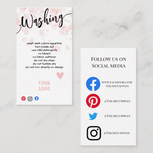 ロゴの洗濯カードを追気に加します 名刺 (正面/裏面)