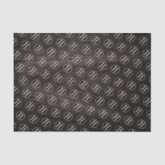 ロゴの濃い木目のビジネス用梱包材を追加 薄葉紙 (正面)