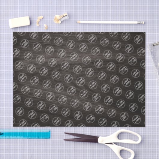 ロゴの濃い木目のビジネス用梱包材を追加 薄葉紙 (クラフト)