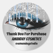 ロゴの点滅の拡張メイクアップアーティストシルバーブルー ラウンドシール (正面)