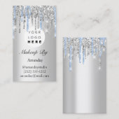 ロゴの点滅の拡張メイクアップアーティストシルバー 名刺 (正面/裏面)