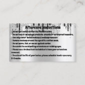 ロゴの点滅アフターケアの指示ブラックシルバー 名刺 (裏面)