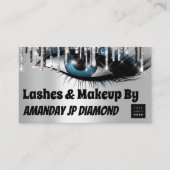 ロゴの点滅アフターケアの指示ブラックシルバー 名刺 (正面)