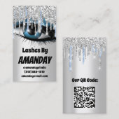 ロゴの点滅メイクアップアーティストが青いQRコードを乾燥 名刺 (正面/裏面)