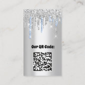 ロゴの点滅メイクアップアーティストが青いQRコードを乾燥 名刺 (裏面)