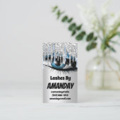 ロゴの点滅メイクアップアーティストが青いQRコードを乾燥 名刺 (スタンド正面)