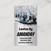 ロゴの点滅メイクアップアーティストが青いQRコードを乾燥 名刺 (正面)