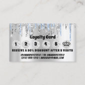 ロゴの点滅Micorblade 6 Punch Blue Drips QRコード 名刺 (裏面)