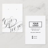 ロゴの白いイヤリングディスプレイを追加するギフト 名刺 (正面/裏面)