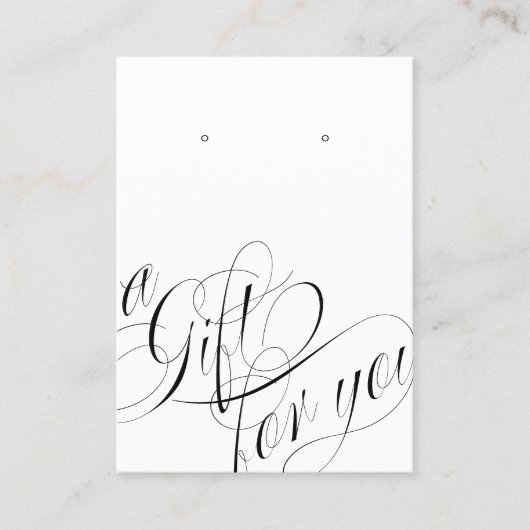 ロゴの白いイヤリングディスプレイを追加するギフト 名刺 (正面)