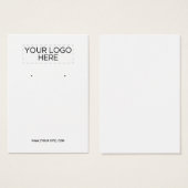 ロゴの白いイヤリングディスプレイカード (正面&裏面)