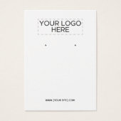 ロゴの白いイヤリングディスプレイカード (正面)