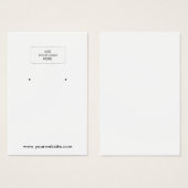 ロゴの白いイヤリングディスプレイカード (正面&裏面)