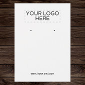 ロゴの白いイヤリングディスプレイカード