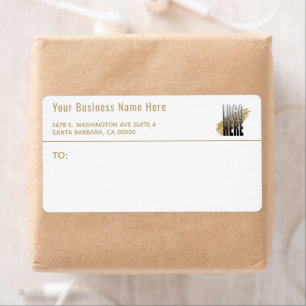 ロゴの白い金ゴールドプリプリント差出人住所 ラベル