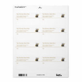 ロゴの白い金ゴールドプリプリント差出人住所 ラベル (フルシート)