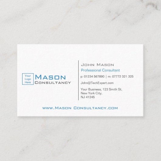 ロゴの白と青の追加 – 名刺 (正面)