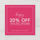 ロゴの白の編集可能縁ど色を追加する 割引カード (正面)