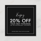 ロゴの白の編集可能縁ど色を追加する 割引カード (正面)